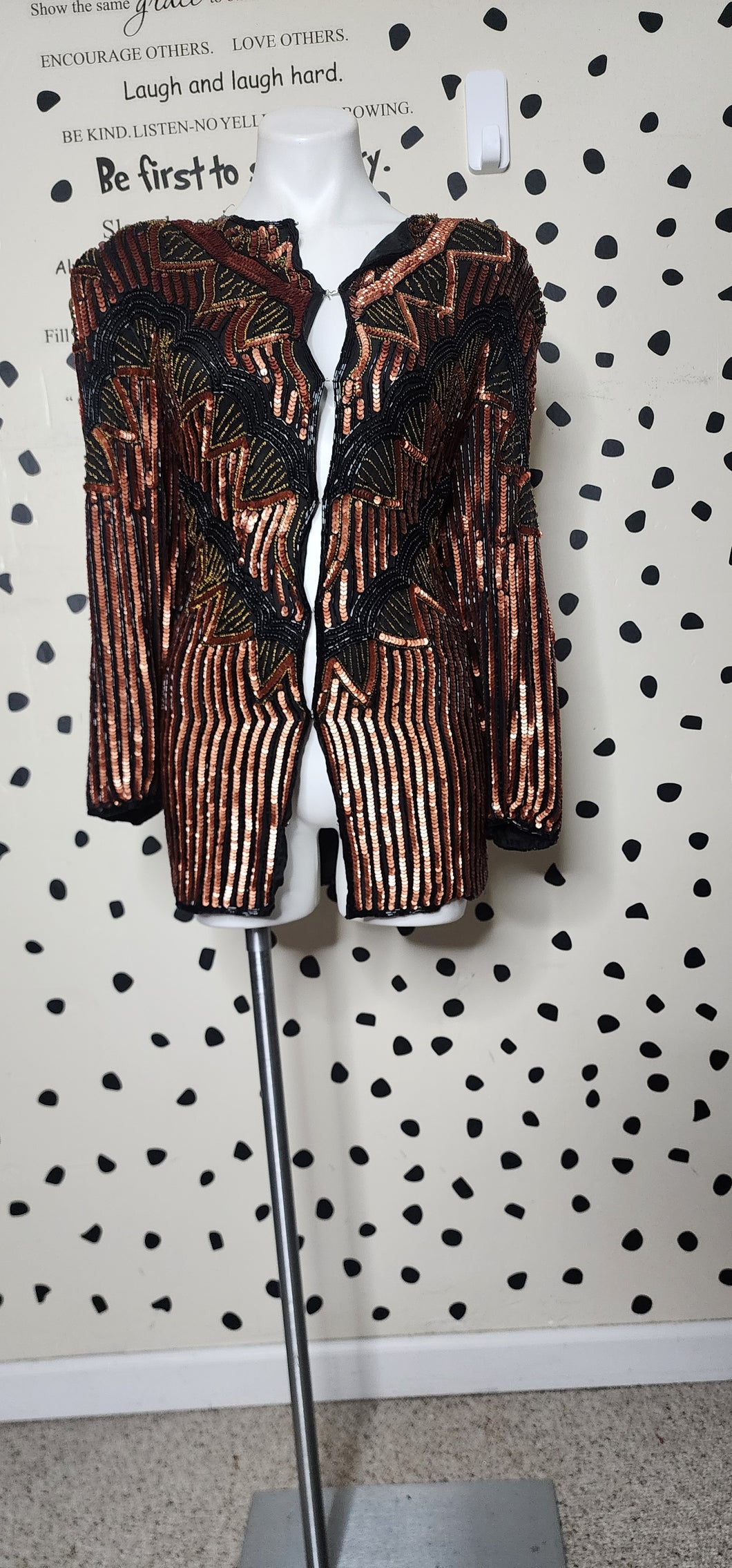 SEQUIN AND BEADED BLAZER       SZ XL