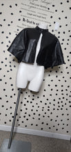 Load image into Gallery viewer, NWT BLACK FAUX LEATHER CAPE      ONE SIZE
