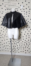 Load image into Gallery viewer, NWT BLACK FAUX LEATHER CAPE      ONE SIZE

