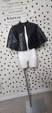 Load image into Gallery viewer, NWT BLACK FAUX LEATHER CAPE      ONE SIZE
