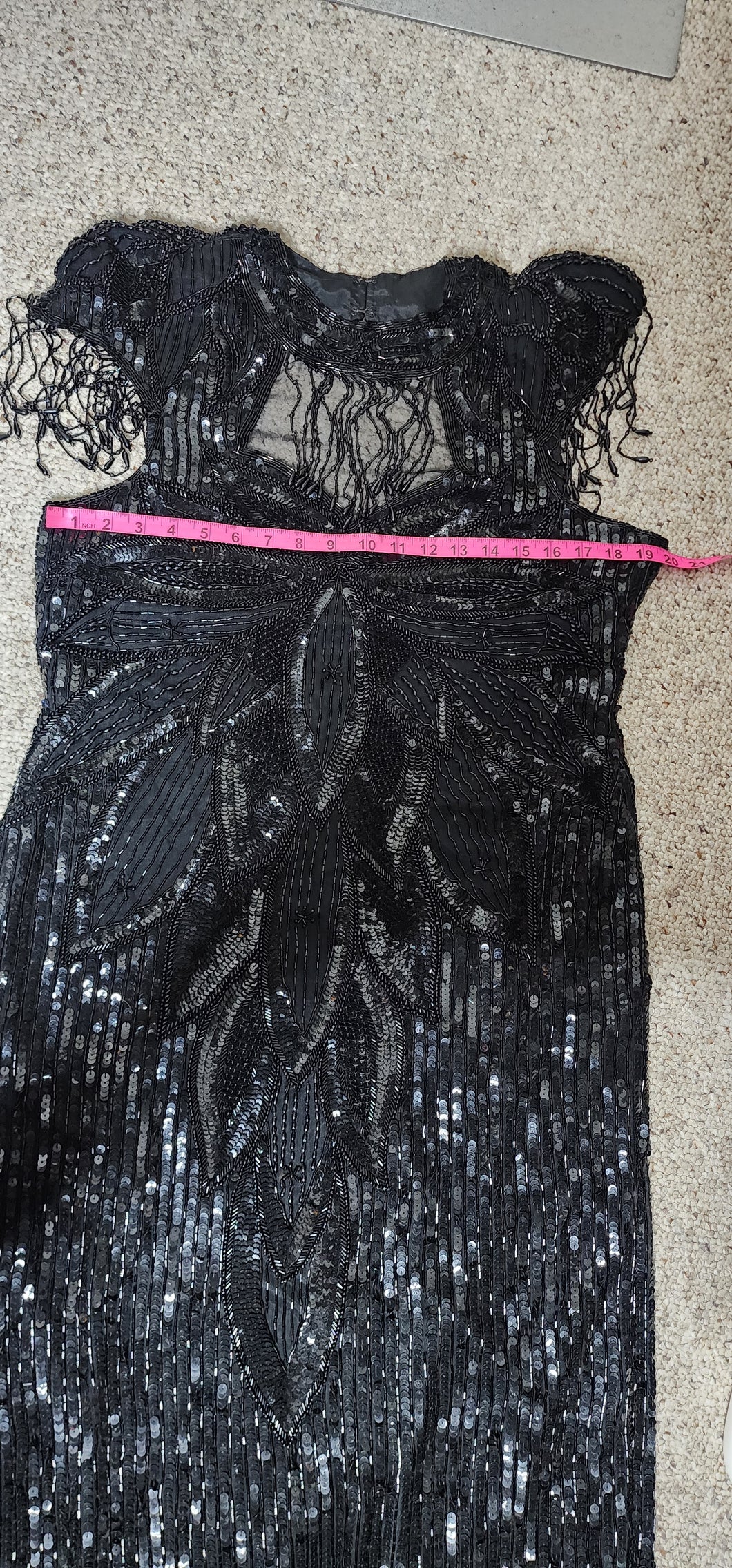 FULLY SEQUIN AND BEADED VINTAGE DRESS      SZ LRG