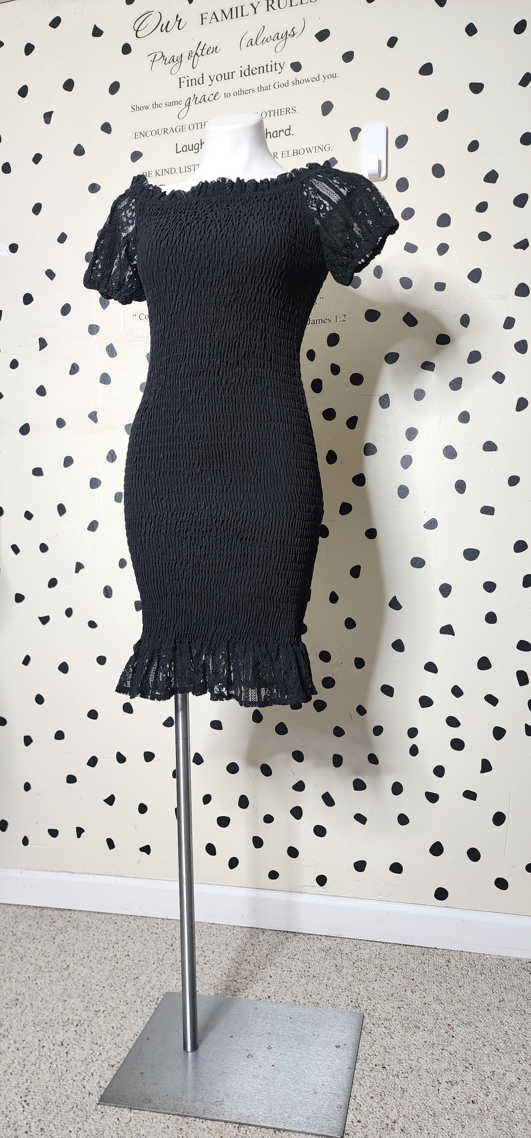 SHEIN BODYCON PEPLUM DRESS     SZ MED
