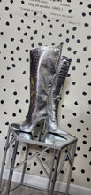Load image into Gallery viewer, SILVER OVER THE KNEE BOOTS      SZ 7.5
