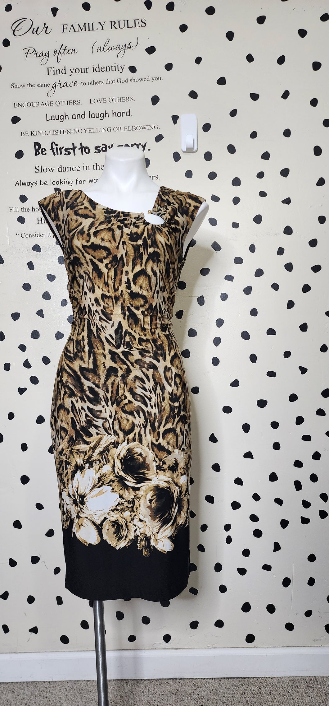 CACHE ANIMAL PRINT DRESS       SZ 6 STRETCHY