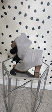 Load image into Gallery viewer, TOMS GRAY SUEDE HEELS      SZ 8
