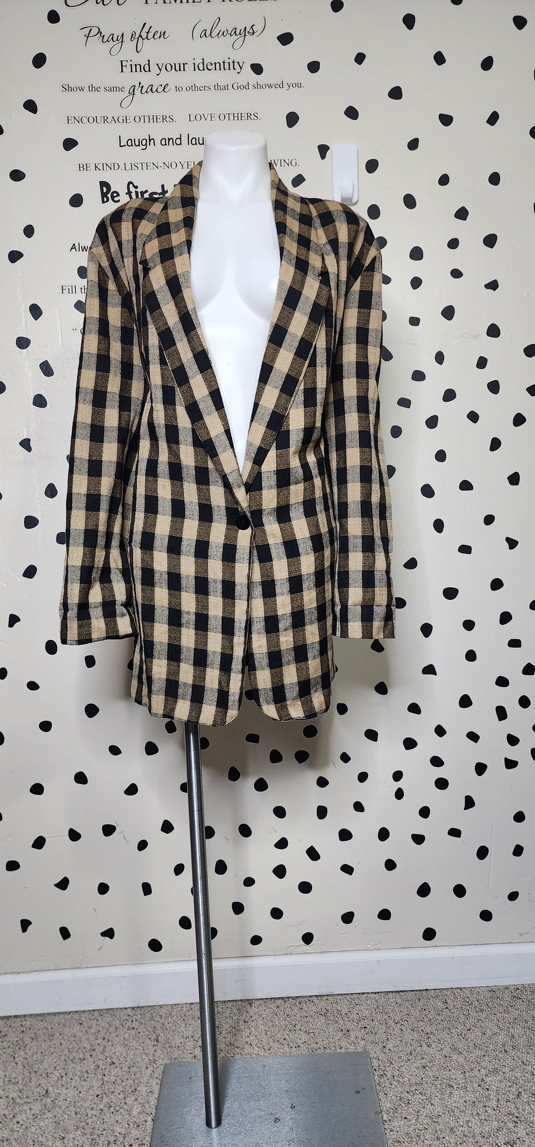 SHIP N SHORE BOX PRINT BLAZER      SZ 24