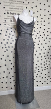 Load image into Gallery viewer, HAUTE MONDE LONG SILVER DRESS      SZ LRG/XLRG
