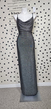 Load image into Gallery viewer, HAUTE MONDE LONG SILVER DRESS      SZ LRG/XLRG
