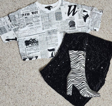 Load image into Gallery viewer, BLACK SEQUIN SHORT/TEE   2 PIECE SET       SZ LRG
