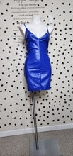 Load image into Gallery viewer, SHEIN SEXY BLUE FAUX LEATHER DRESS      SZ 0XL
