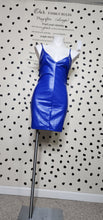 Load image into Gallery viewer, SHEIN SEXY BLUE FAUX LEATHER DRESS      SZ 0XL
