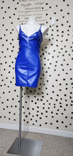 Load image into Gallery viewer, SHEIN SEXY BLUE FAUX LEATHER DRESS      SZ 0XL
