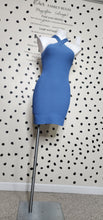 Load image into Gallery viewer, BABTON BLUE BANDAGE DRESS      SZ  SM
