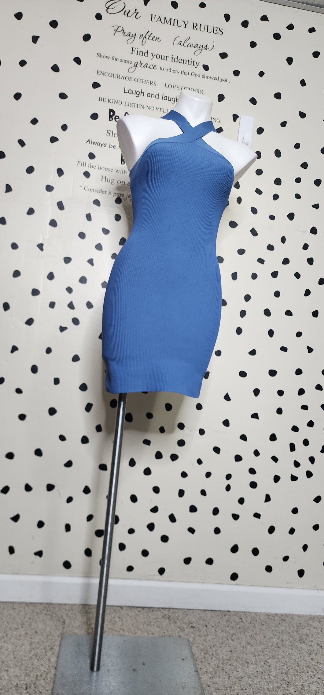 BABTON BLUE BANDAGE DRESS      SZ  SM