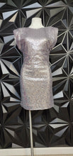 Load image into Gallery viewer, NEW ASTR SILVER SEQUIN DRESS     SZ MED
