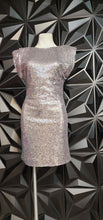 Load image into Gallery viewer, NEW ASTR SILVER SEQUIN DRESS     SZ MED
