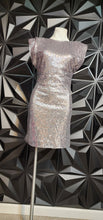 Load image into Gallery viewer, NEW ASTR SILVER SEQUIN DRESS     SZ MED
