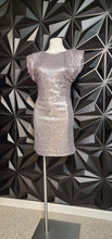 Load image into Gallery viewer, NEW ASTR SILVER SEQUIN DRESS     SZ MED
