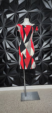 Load image into Gallery viewer, RED/BLACK/WHITE FRINGE BOTTOM DRESS      SZ XL
