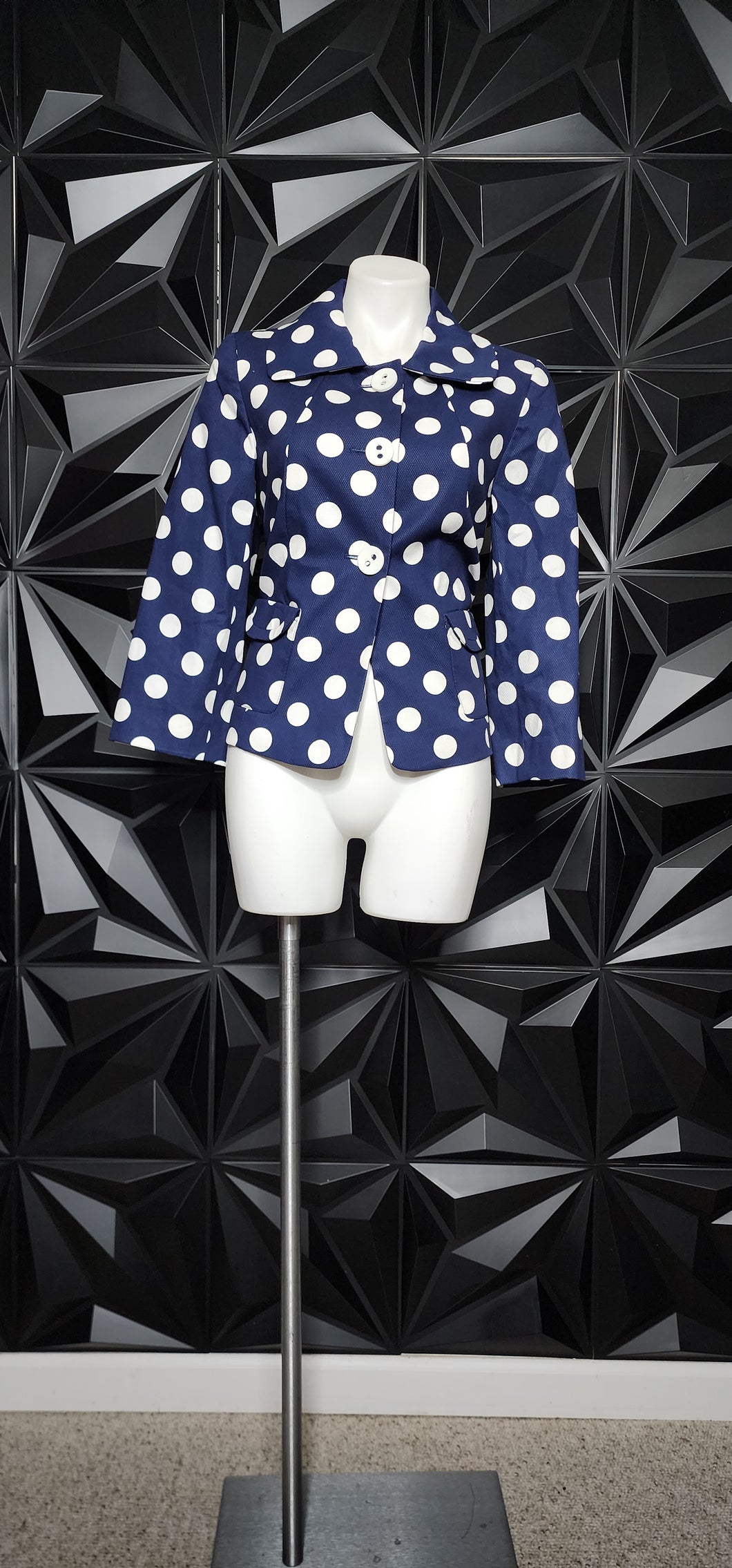 JOSEPHINE CHAUS POLKA DOT BLAZER      SZ 6