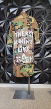 Load image into Gallery viewer, &quot;NOTHING LIKE A SISTAH&quot; LONG CAMO DUSTER      SZ XLRG
