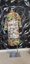 Load image into Gallery viewer, &quot;NOTHING LIKE A SISTAH&quot; LONG CAMO DUSTER      SZ XLRG
