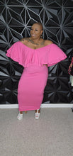 Load image into Gallery viewer, PINK OFF SHOULDER DRESS   SZ LRG/XLRG
