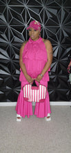 Load image into Gallery viewer, PINK/WHITE STRIPE PURSE W/STRAP
