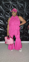 Load image into Gallery viewer, PINK/WHITE STRIPE PURSE W/STRAP
