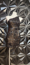 Load image into Gallery viewer, LULUS BLACK SEQUIN DRESS      SZ SMALL
