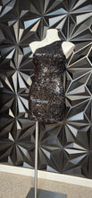 Load image into Gallery viewer, LULUS BLACK SEQUIN DRESS      SZ SMALL
