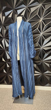 Load image into Gallery viewer, BLUE SHEER PANELED DUSTER        SZ LRG
