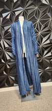 Load image into Gallery viewer, BLUE SHEER PANELED DUSTER        SZ LRG
