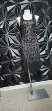Load image into Gallery viewer, BLACK SEQUIN FRINGE DRESS     SZ MED
