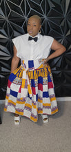 Load image into Gallery viewer, Ethnic print skirt/white top 2 piece set    sz lrg-2x
