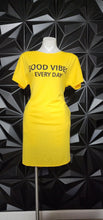 Load image into Gallery viewer, GOOD VIBES TEE DRESS       SZ SM-MED
