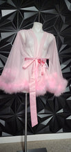 Load image into Gallery viewer, NWT PINK SHEER FUR GOWN W/BELT     ONE SIZE
