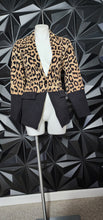 Load image into Gallery viewer, CHICOS LEOPARD SWEATER BLAZER     SZ CHICO 1 = LARGE
