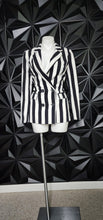 Load image into Gallery viewer, NWT VERA &amp; LUCY BLACK AND WHITE STRIPE BLAZER       SZ SMALL
