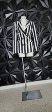 Load image into Gallery viewer, NWT VERA &amp; LUCY BLACK AND WHITE STRIPE BLAZER       SZ SMALL
