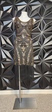 Load image into Gallery viewer, GATSBY SEQUIN/BEADED FRINGE DRESS       SZ LRG, BEST FITTING SZ MED
