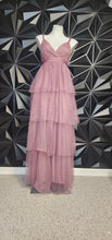 Load image into Gallery viewer, LONG MAUVE TULLE LAYERED DRESS     SZ UNTAGGED, BEST FITTING SZ SMALL
