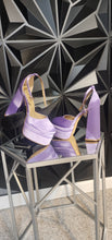 Load image into Gallery viewer, EGO PURPLE PLATFORM HEELS        SZ UK5= US 8  DISCLAIMER: COUPLE SCRATCHES ON HEELS
