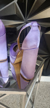 Load image into Gallery viewer, EGO PURPLE PLATFORM HEELS        SZ UK5= US 8  DISCLAIMER: COUPLE SCRATCHES ON HEELS
