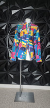 Load image into Gallery viewer, MULTICOLORED BUTTON DOWN TOP       SZ LRG
