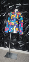 Load image into Gallery viewer, MULTICOLORED BUTTON DOWN TOP       SZ LRG
