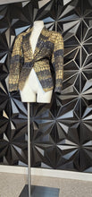 Load image into Gallery viewer, CHICOS GOLD AND BLACK BLAZER        SZ CHICO 2=LARGE

