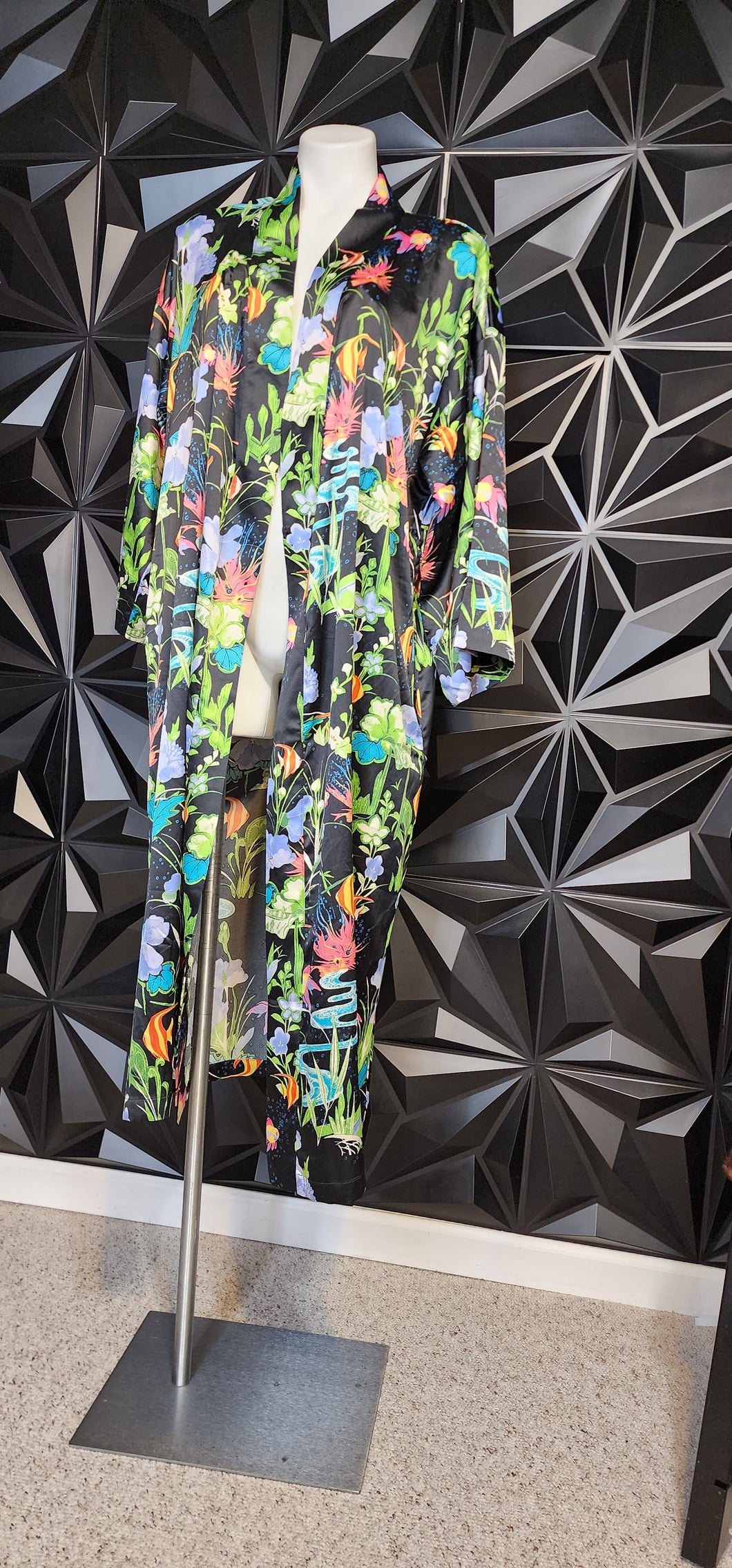 FLORAL MULTICOLORED DUSTER          SZ LRG