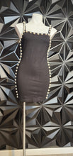 Load image into Gallery viewer, BLACK PEARL TRIMMED DRESS      SZ MED, BEST FITTING SZ SMALL
