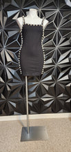 Load image into Gallery viewer, BLACK PEARL TRIMMED DRESS      SZ MED, BEST FITTING SZ SMALL
